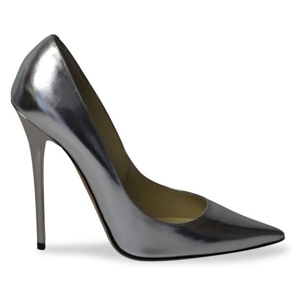 Jimmy Choo Anouk 120 Heels In Silver Leather Heels Pumps Size 36.5 - Picture 7 of 8